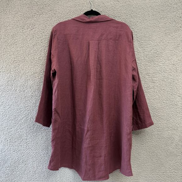 Vikolino L/XL 100% European Washed Linen Tunic Shirt Dress Pockets Lagenlook - Picture 5 of 8
